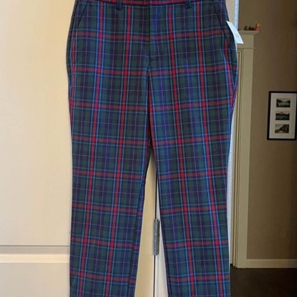 Women’s Gap‎ NWT Plaid Slim High Rise Stretch Pants-Size 4 - Picture 7 of 9